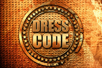 dress code, 3D rendering, grunge metal stamp