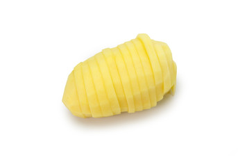 Fresh sliced potatoe isolated on white