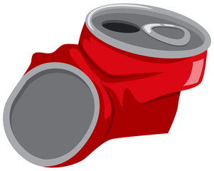 Red can being crushed