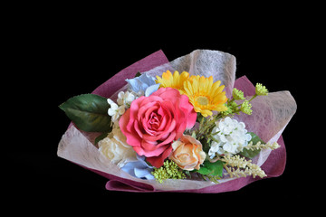 カラフルな造花の花束