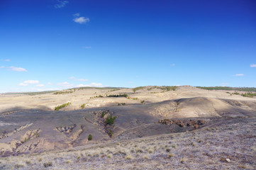 Cracks in the ground by coal mine