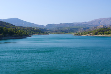 Limni Apolakkias lake on Rhodes island, Greece