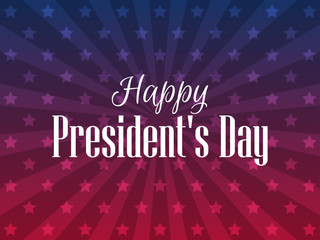 Happy Presidents Day. Festive banner with american flag and text. Vector illustration