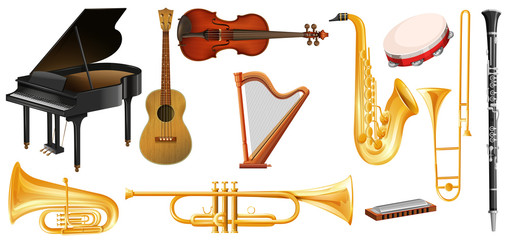 Different types of classical music instruments © blueringmedia