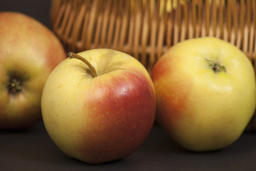 Apples on a dark background