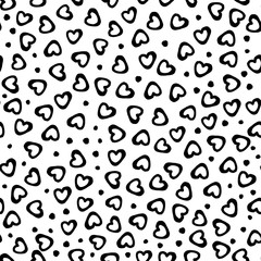 Seamless pattern hearts dots