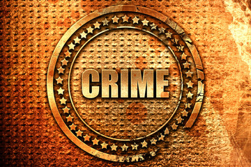 crime, 3D rendering, grunge metal stamp