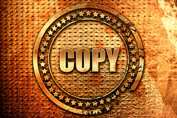 copy sign background, 3D rendering, grunge metal stamp
