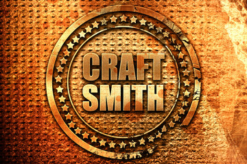 craft smith, 3D rendering, grunge metal stamp