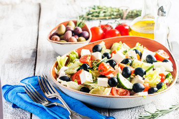 Greek salad with fresh vegetables