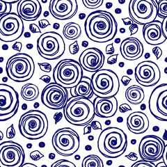 Seamless vector hand drawn floral pattern. background with flowers, leaves. Decorative cute graphic line drawing illustration Print for wrapping, background, fabric, decor, textile surface