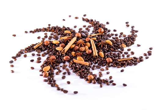 coffee grains with spices