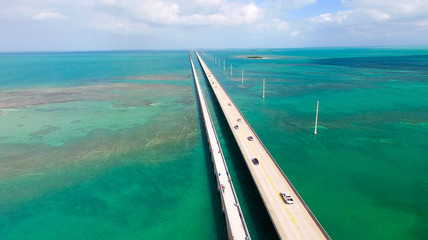 Brug over Florida Keys, luchtfoto