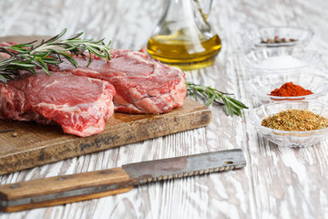 Steak cooking in the kitchen