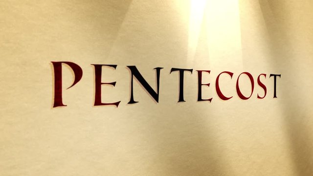 Ancient Parchment Text Close up of the biblical word Pentecost