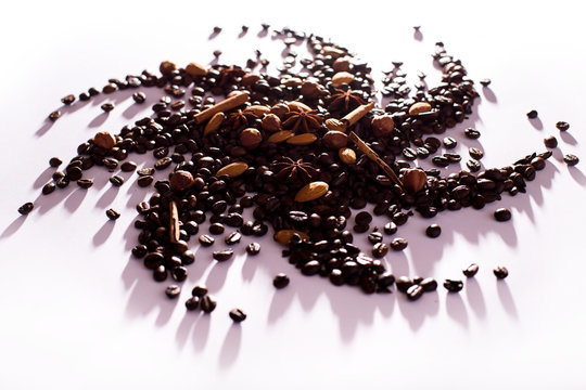coffee grains with spices