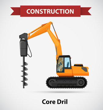 Construction Icon With Core Drill