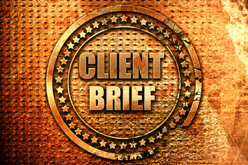 client brief, 3D rendering, grunge metal stamp