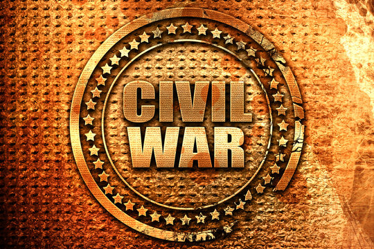 civil war, 3D rendering, grunge metal stamp