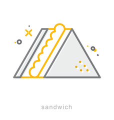 Thin line icons, Sandwich