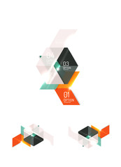 Set of abstract geometric paper graphic layouts