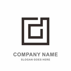 Geometric Square Monogram Letter D Pattern Decoration Architecture Interior Business Company Stock Vector Logo Design Template 