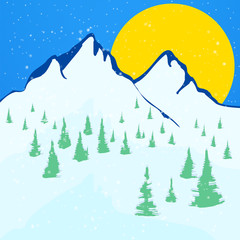 Fototapeta premium Beautiful winter landscape background.