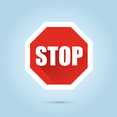 Stop sign - flat vector icon