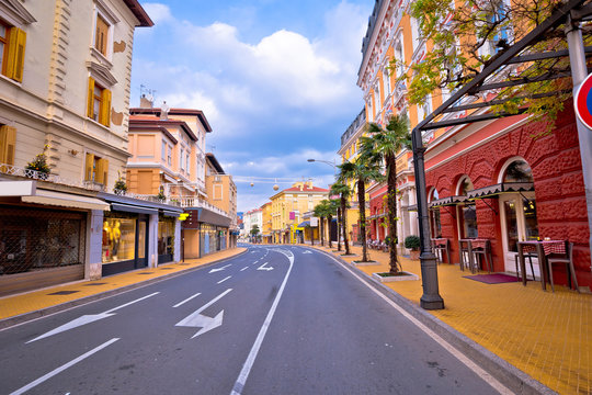 Town of Opatija historic street view