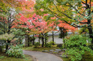 Naklejka premium Kokoen, traditional Japanese garden during autumn season in Him