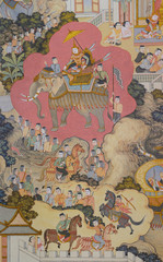 Thai temple mural painting © boonsom