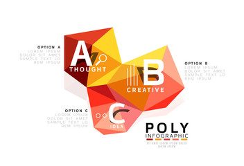 Abstract triangle low poly infographic template