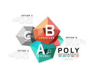 Abstract triangle low poly infographic template