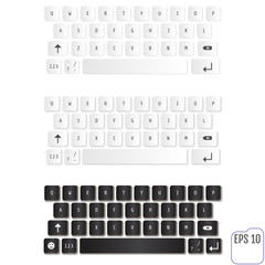 Modern realistic keyboard for smartphone or tablet PC with alpha