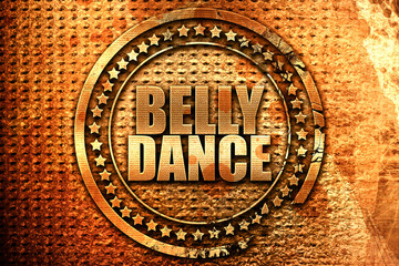 belly dance, 3D rendering, grunge metal stamp