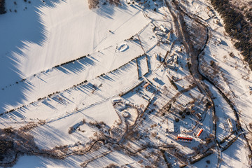 Fototapeta na wymiar aerial view of the winter time in Poland