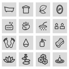Vector line spa icons set