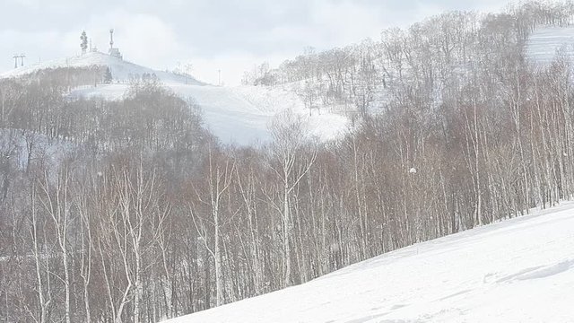 北海道スキー場風景　ルスツ