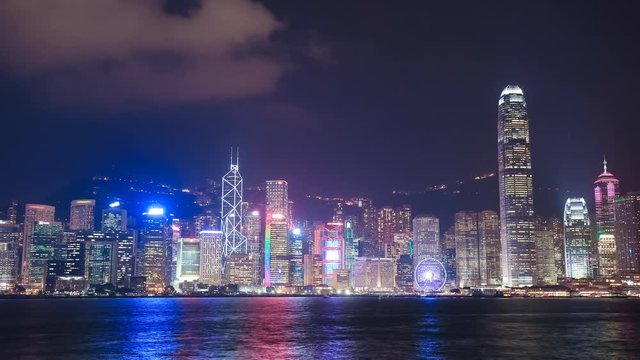 Time-lapse of Hong Kong city, view from Victoria Harbour