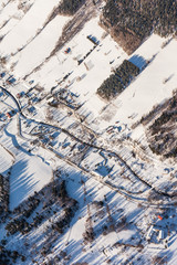 Fototapeta na wymiar aerial view of the winter time in Poland