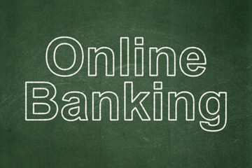 Obraz premium Currency concept: Online Banking on chalkboard background