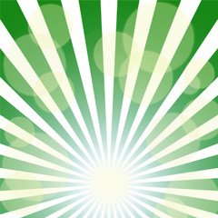 Radiation solar green background with yellow bokeh.