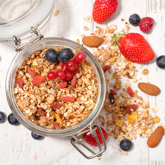 homemade granola with berry fruit