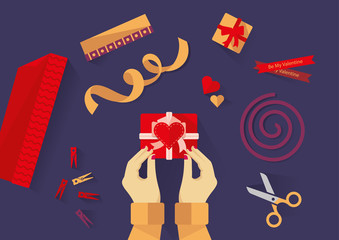 Making a gift for the holiday Valentine's Day
