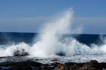 waves breaking on rocks, Gran Canaria