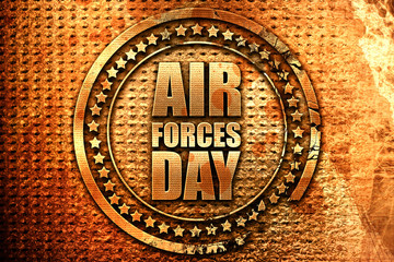 air forces day, 3D rendering, grunge metal stamp