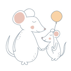 Mouse Mother and Child
