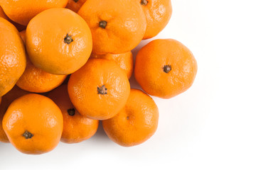 Ripe fresh tangerine isolated on white background