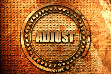 adjust, 3D rendering, grunge metal stamp