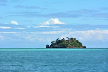 Tissu par mètre Île Seascape of a tropical remote island in the Yasawa Islands group